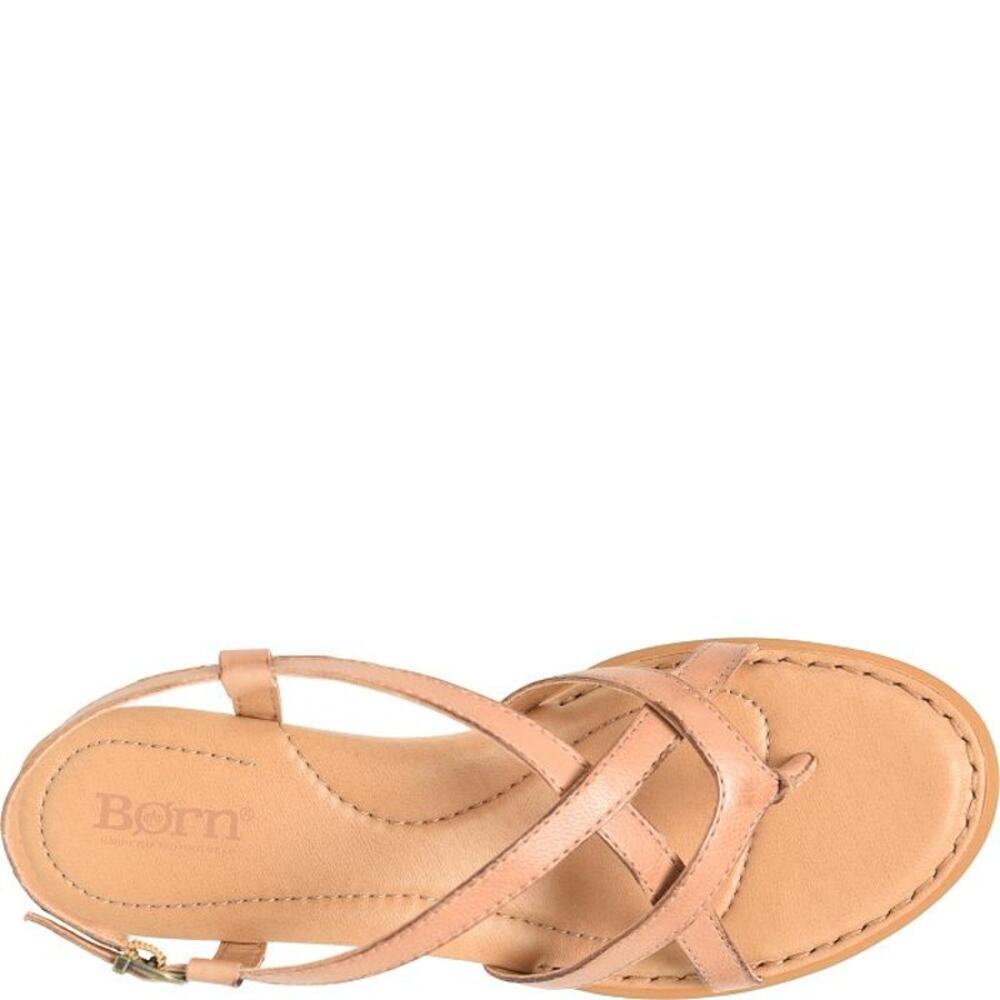Born Nude Tan Strappy Sandals nib - Picture 3 of 15